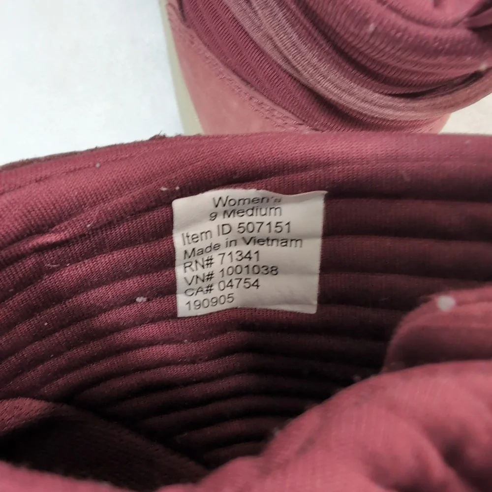 LL Bean Mountainside Toggle Boots Women 9 Red Nubuck Leather 507151 Pull On Ankl